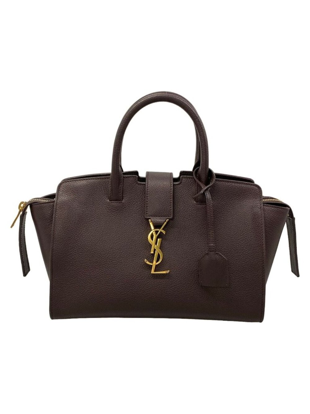Saint Laurent Paris Handbag Baby Tote Downtown Dark Brown Leather